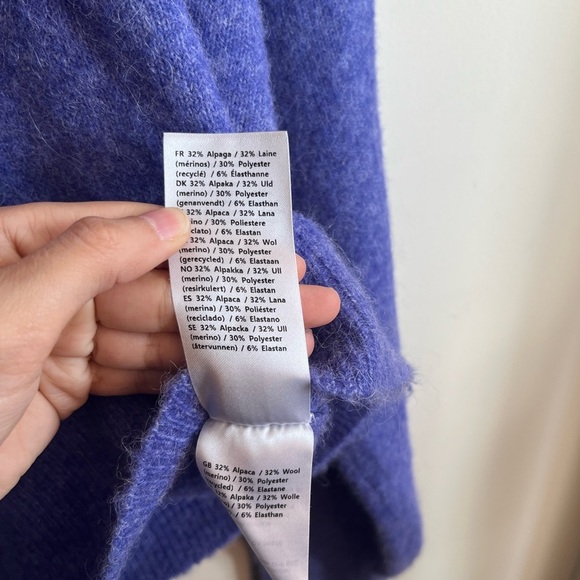 SAMSØE SAMSØE Iris Bloom Nola t-n 7355 Alpaca-wool Turtlneck Sweater Purple Sz S - Picture 7 of 9